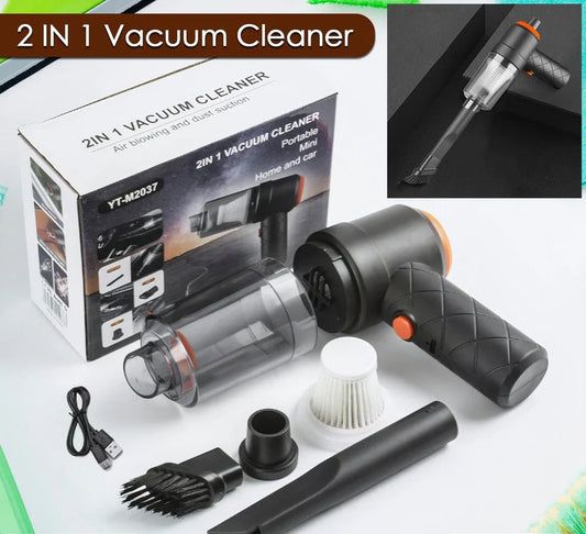 USB rechargeable handheld vacuum with nozzle attachments