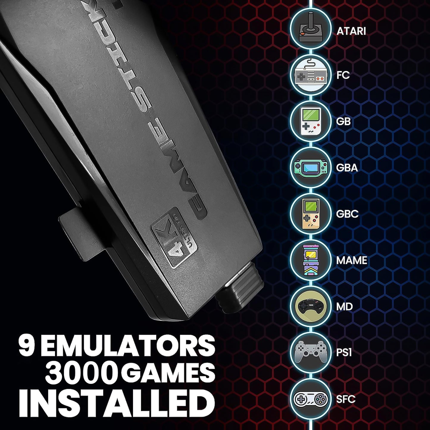 2.4GHz wireless game controllers compatible with retro gaming stick