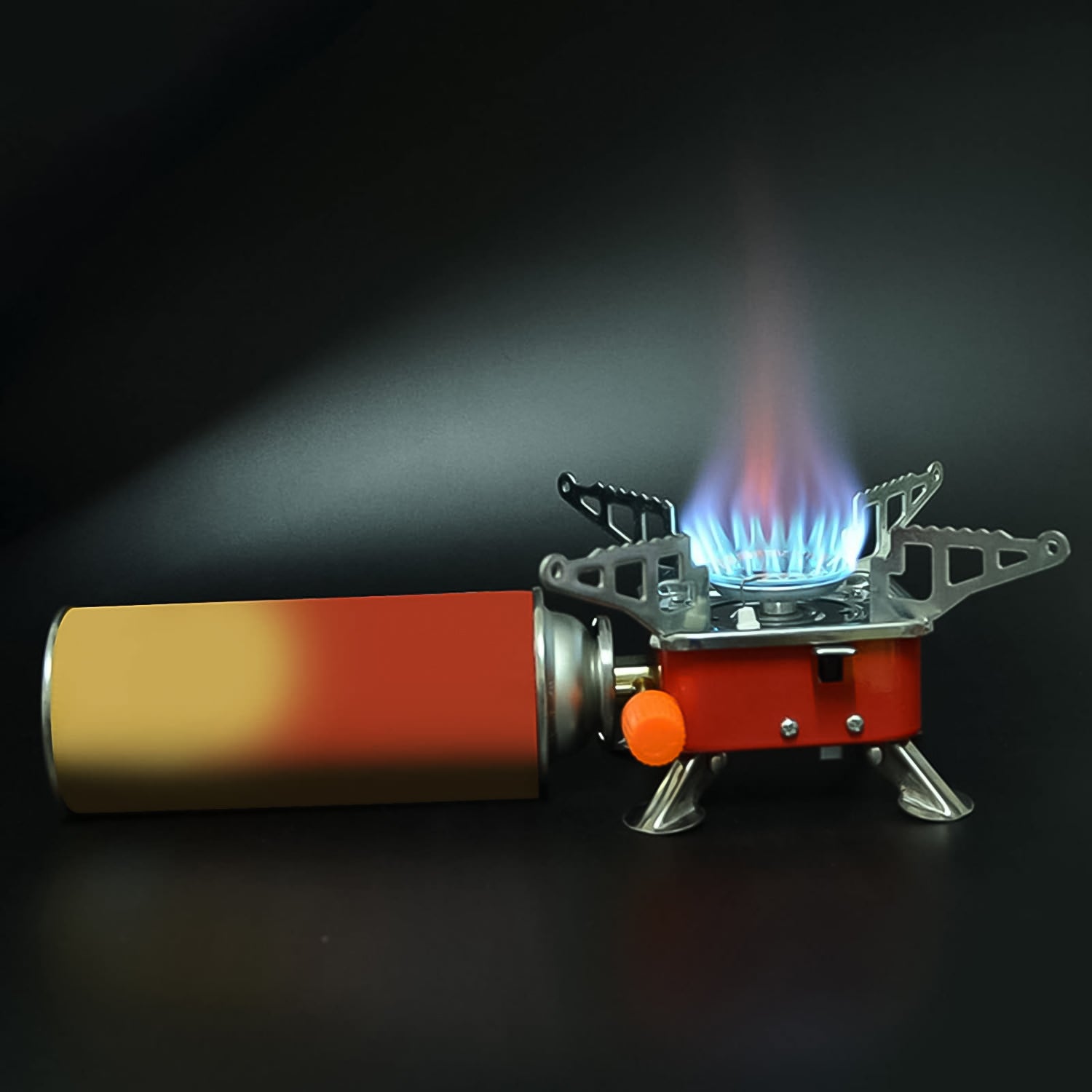 Foldable gas burner for outdoor camping and hiking trips